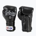 Fairtex Стилни ъглови боксови ръкавици за спаринг - заключен палец черни