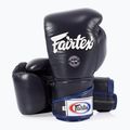 Fairtex Стилни ъглови боксови ръкавици за спаринг - заключен палец, сини 4