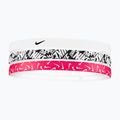 Лента за глава Nike Printed Headbands 3 бр. white/aster pink/black