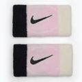 Лента за китка Nike Swoosh Doublewide Wristbands 2 бр. pink foam/coconut milk/black