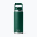Термо бутилка YETI Rambler Straw 769 ml black forest green