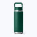 Термо бутилка YETI Rambler Straw 769 ml black forest green 2