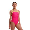 Детски цял бански костюм Funkita Strapped In One Piece pink proton 2