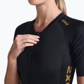 Дамски костюм за триатлон 2XU Light Speed Sleeved black/gold 3