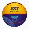 Детски баскетболен кош Wilson Fiba 3X3 Mini Paris 2004 син/жълт размер 3 5