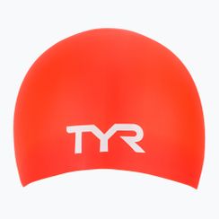 Шапка за плуване TYR Long Hair Wrinkle Free Silicone bright red