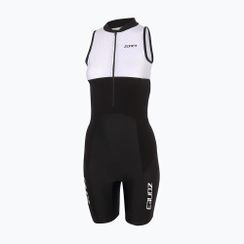 Дамски гащеризон за триатлон ZONE3 Lava Long Distance Trisuit black/white/green