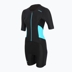 Дамски костюм за триатлон ZONE3 Activate SS Full Zip black/turquoise