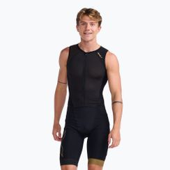 Мъжки костюм за триатлон 2XU Light Speed Front Zip black/gold