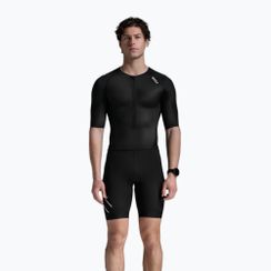 Мъжки гащеризон за триатлон 2XU Core Sleeved black/white