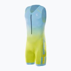 Мъжки гащеризон за триатлон Synergy Elite Sleeveless Trisuit mint/yellow