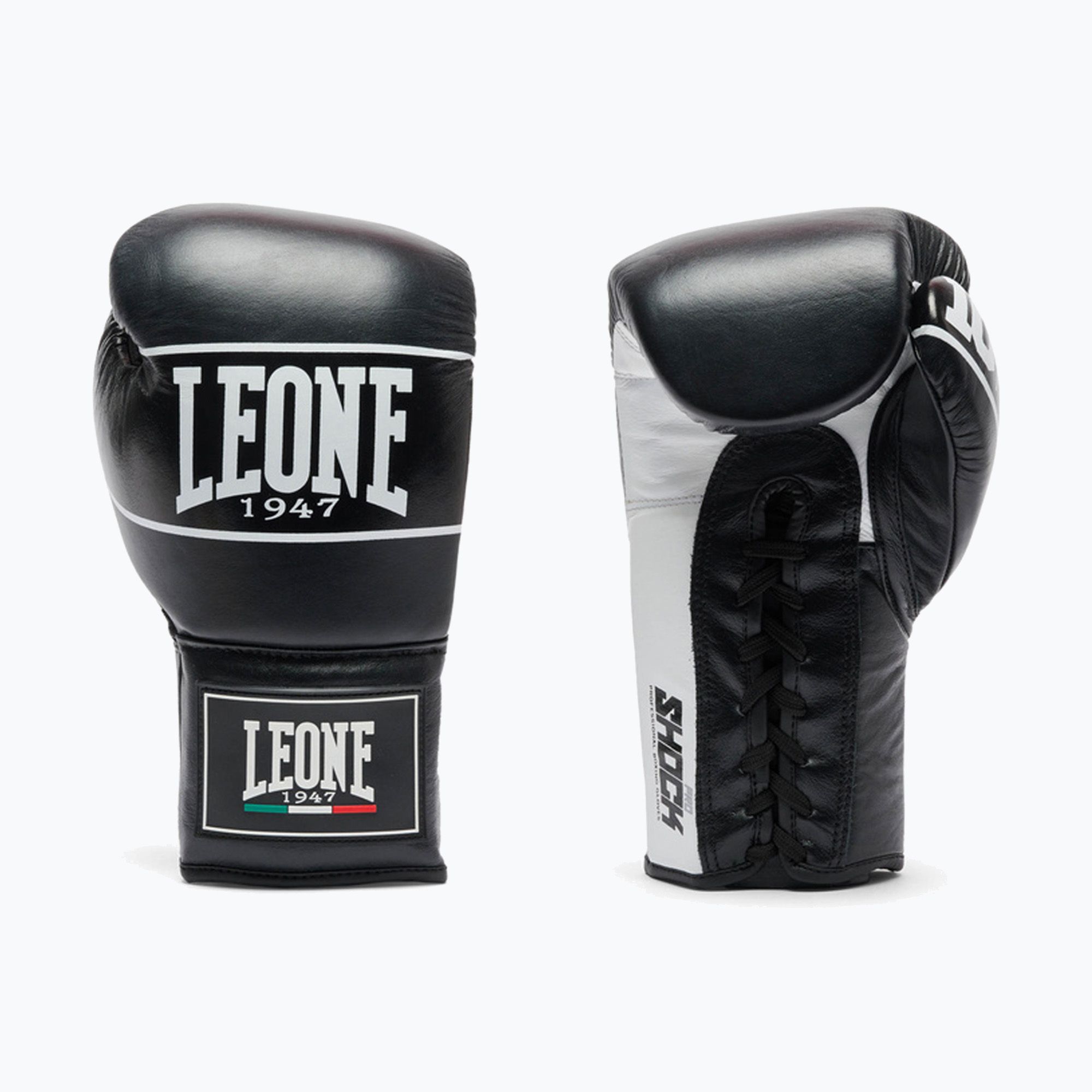LEONE 1947 Shock Guanti Boxe, Unisex - Adulto, Nero, 16 OZ, GN047