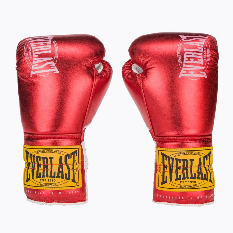 Боксови ръкавици Everlast Fight Leather red 2