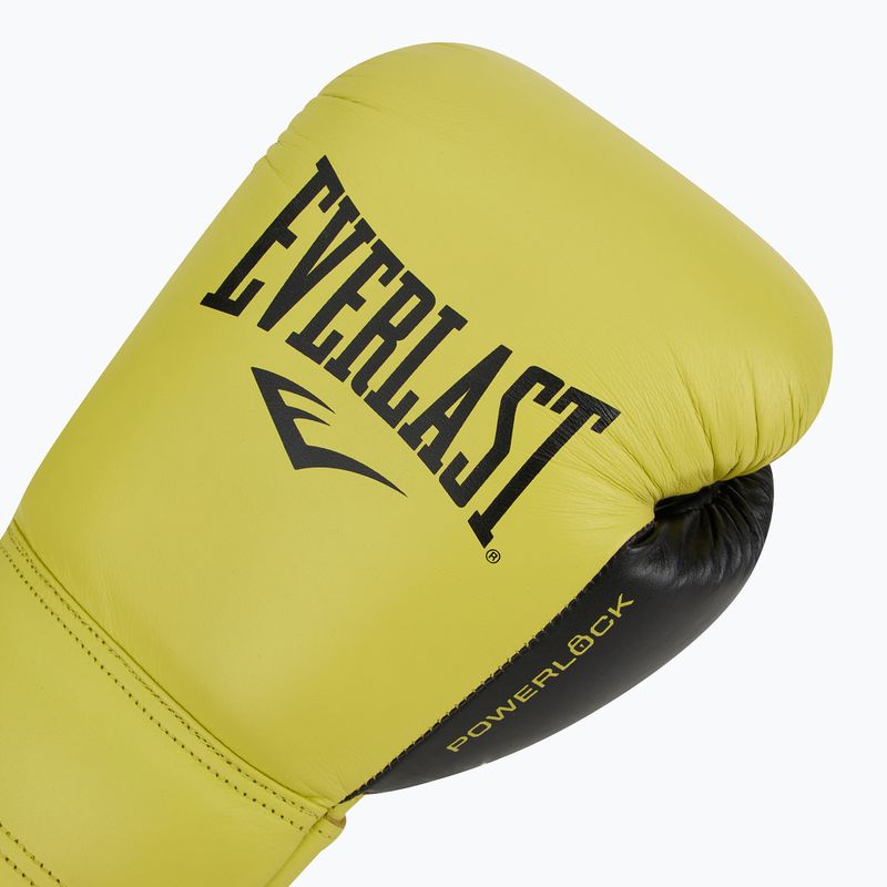 Боксови ръкавици Everlast Powerlock 2 Laced Pro Training neon yellow 5