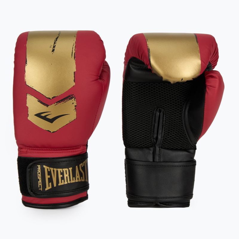 Everlast Prospect 2 боксов комплект каска + щитове + ръкавици червено/златно 3