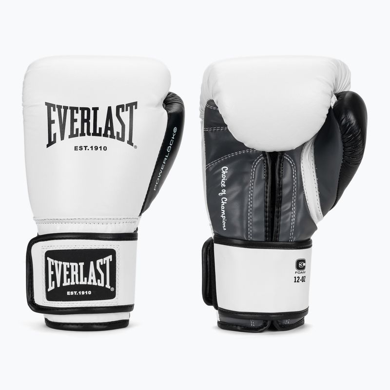 Боксови ръкавици Everlast Powerlock OG H&L Leather Advanced Training white/black