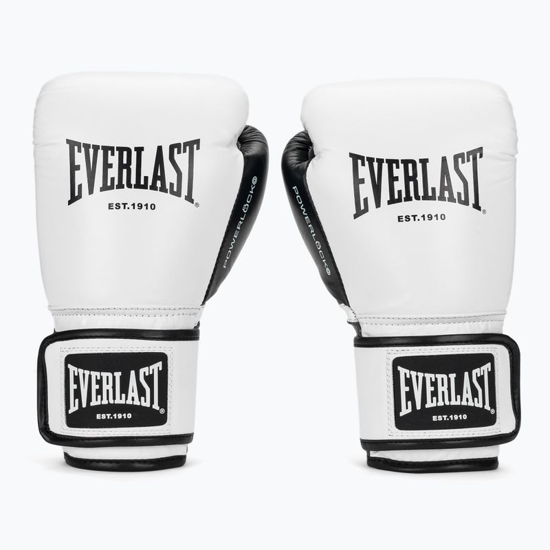 Боксови ръкавици Everlast Powerlock OG H&L Leather Advanced Training white/black 2