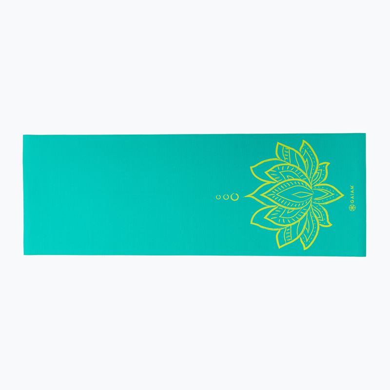 Gaiam Turquoise Lotus постелка за йога 6 мм зелена 62344 3