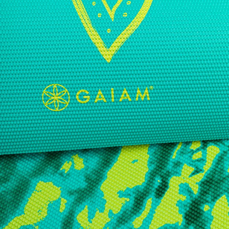 Gaiam Turquoise Lotus постелка за йога 6 мм зелена 62344 5