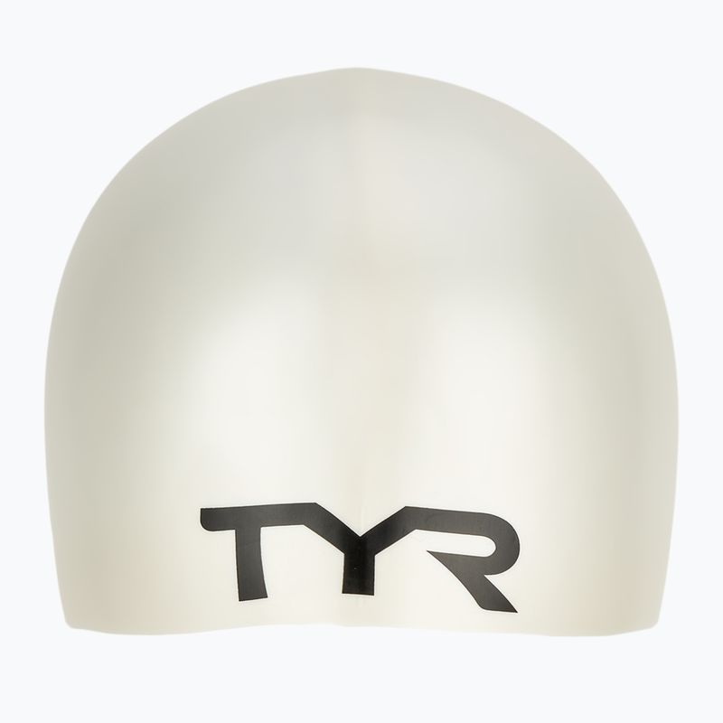 Детска шапка за плуване TYR Wrinkle-Free Silicone white