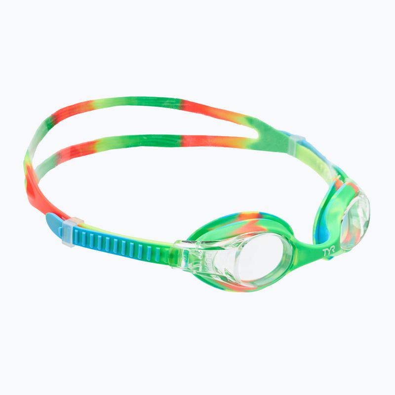 Детски очила за плуване TYR Swimple Tie Dye Non-Mirrored clear/ green/ orange