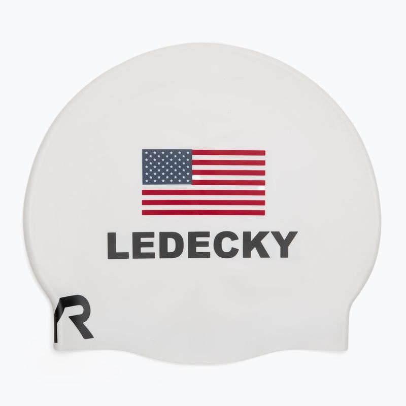Шапка за плуване TYR Ledecky Silicone white 2