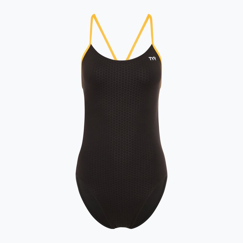 Дамски бански от една част TYR Hexa Cutoutfit black/gold