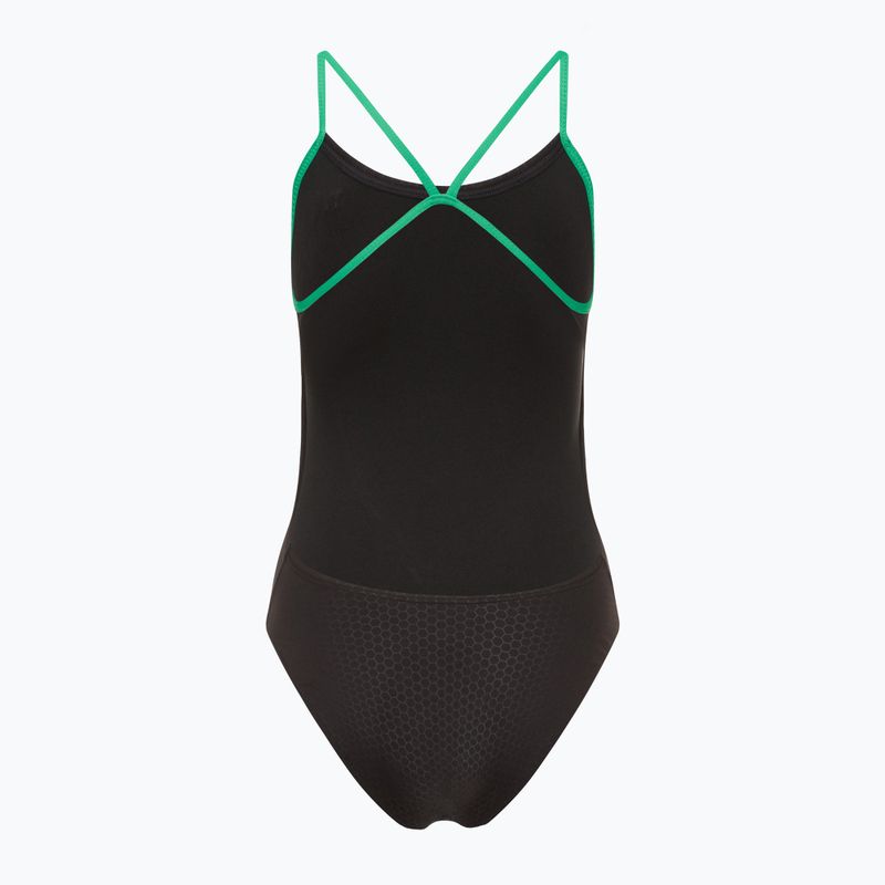 Дамски бански от една част TYR Hexa Cutoutfit black/green 2