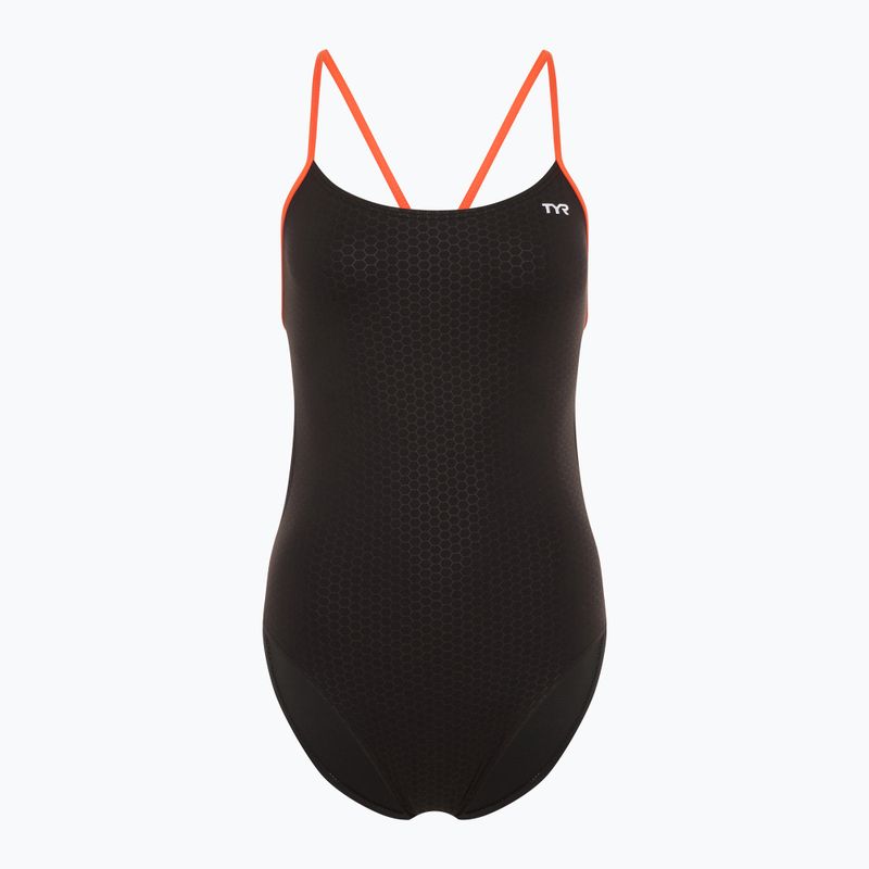Дамски бански от една част TYR Hexa Cutoutfit black/orange