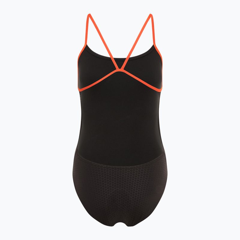 Дамски бански от една част TYR Hexa Cutoutfit black/orange 3