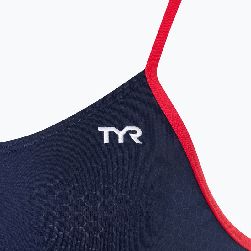 Дамски бански костюм от една част TYR Hexa Cutoutfit navy/red 3