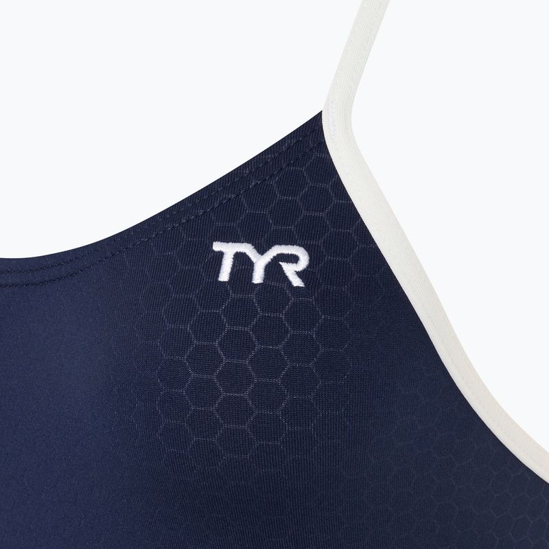 Дамски бански костюм от една част TYR Hexa Cutoutfit navy/white 3