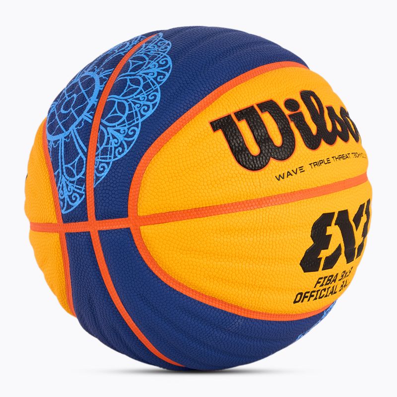 Wilson Fiba 3x3 Game Ball Paris Retail баскетбол 2024 синьо/жълто размер 6 2