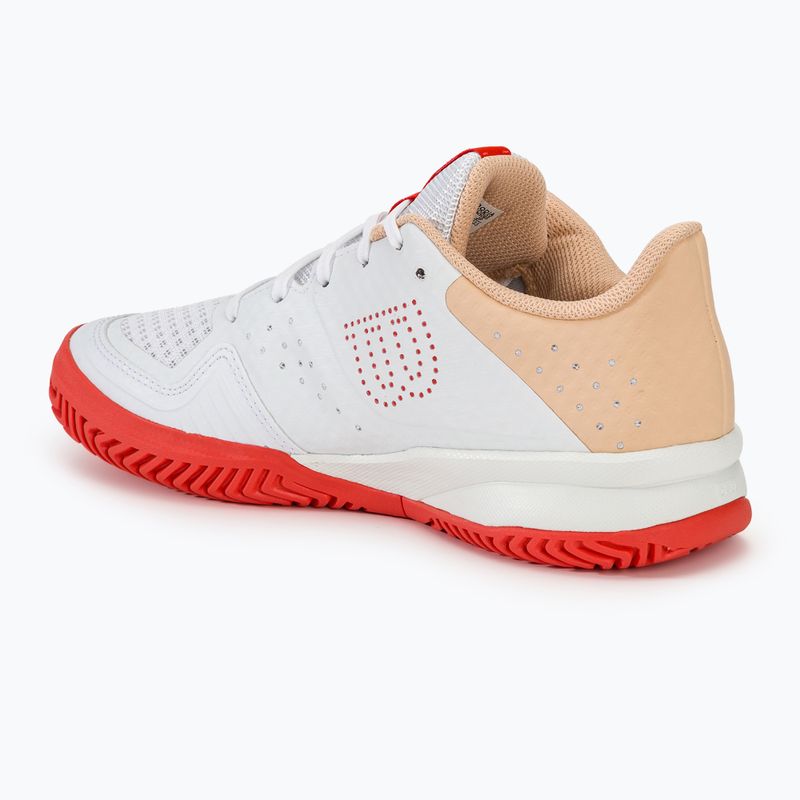 Дамски обувки за тенис Wilson Kaos Stroke 2.0 white/peach perfait/infrared 3
