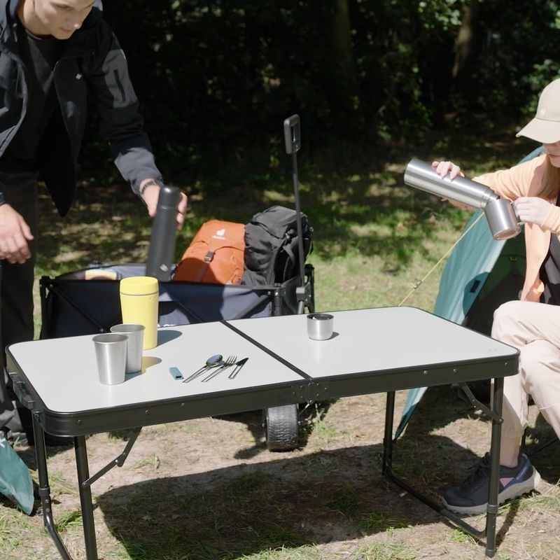 Сгъваема туристическа маса KADVA CAMPtable голяма за 4-6 души сива 18