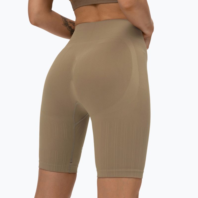 Дамски шорти за тренировка Gym Glamour Bikers push up beige 316 3