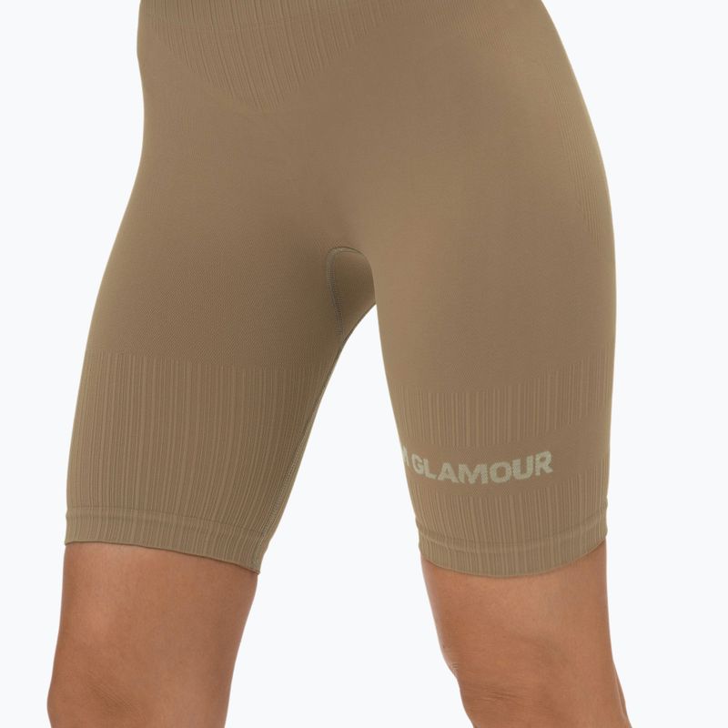 Дамски шорти за тренировка Gym Glamour Bikers push up beige 316 4