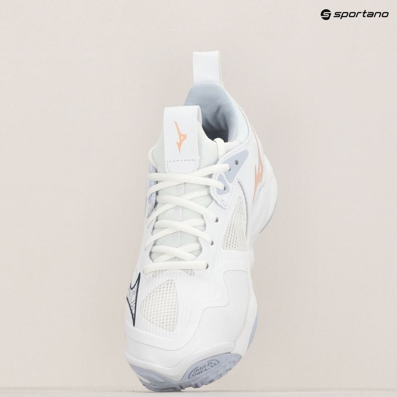 Дамски обувки за волейбол Mizuno Wave Momentum 3 white/ navy peony/ peach parfait 7