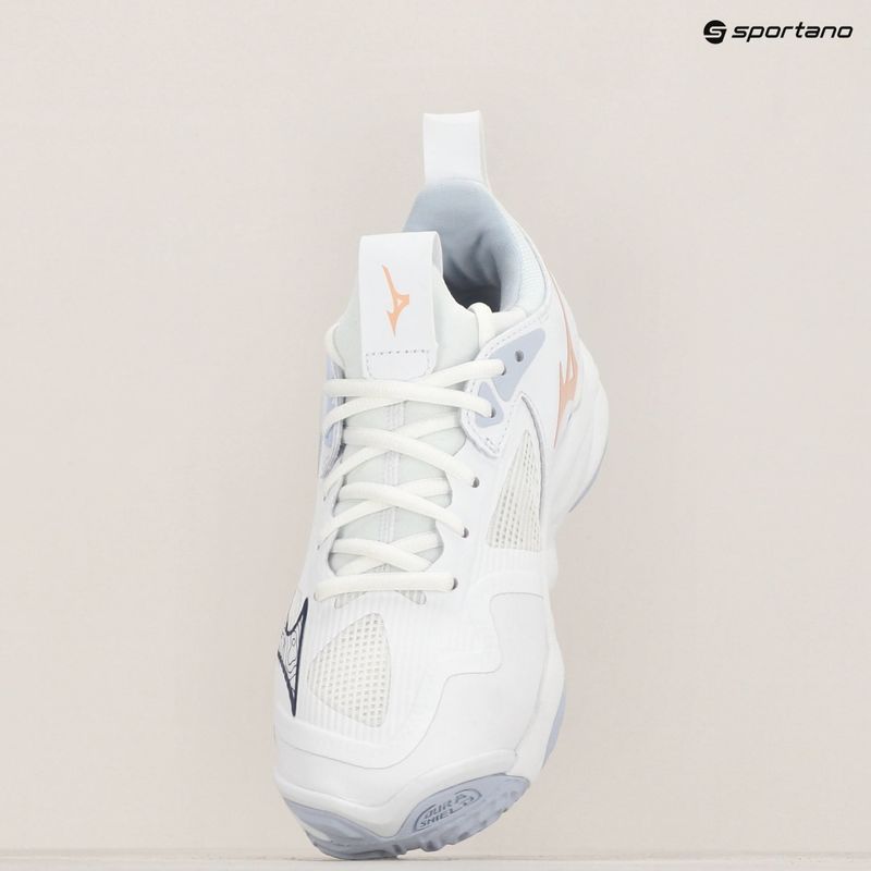 Дамски обувки за волейбол Mizuno Wave Momentum 3 white/ navy peony/ peach parfait 9