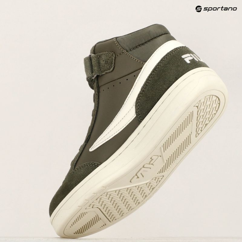 Детски обувки FILA Crew Velcro Mid olive night 16