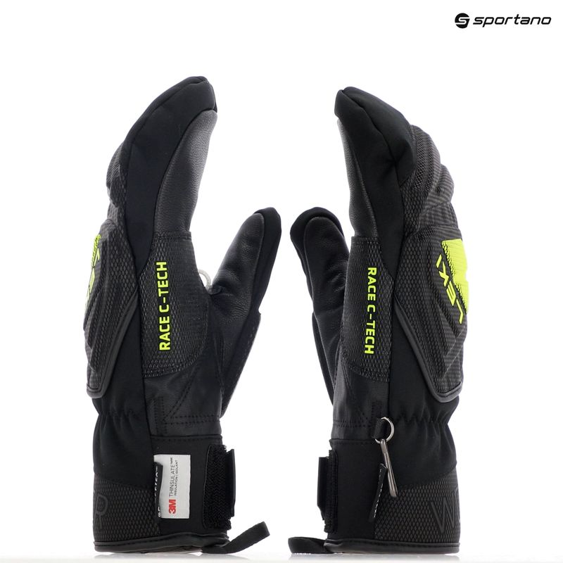 Мъжки скиорски ръкавици LEKI WCR C-Tech 3D Mitt black/ ice lemon 9