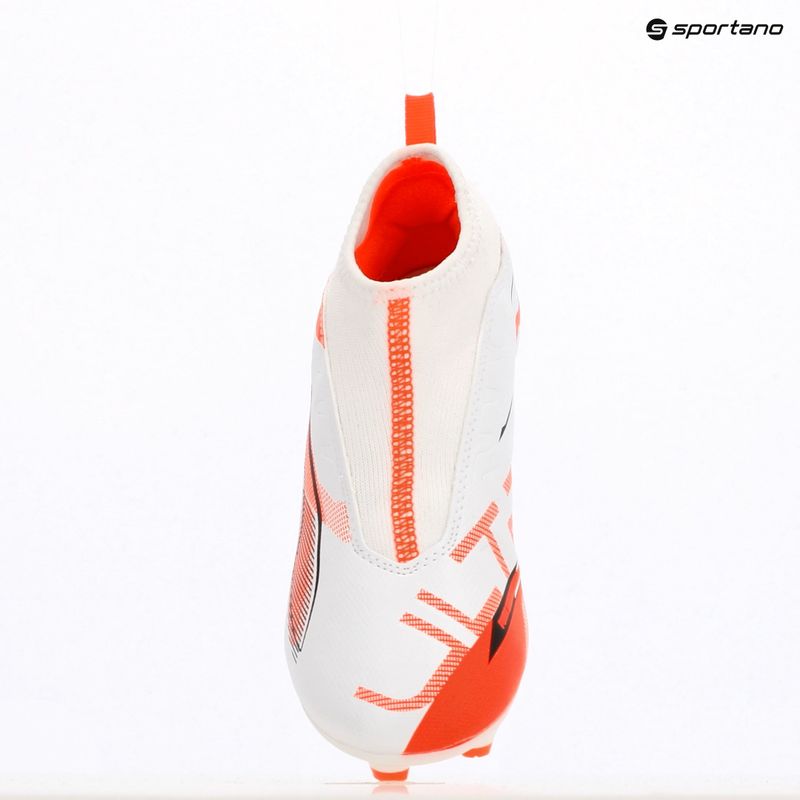 PUMA Ultra 5 Match+ LL FG/AG Jr детски футболни обувки puma white/puma black/glowing red 9