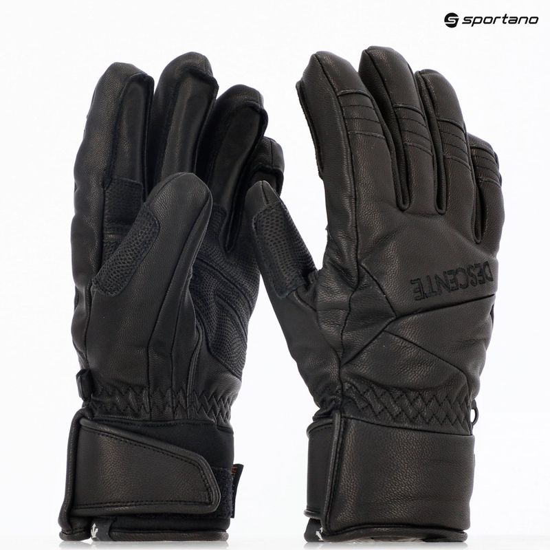 Мъжки скиорски ръкавици Descente 5 Finger Leather black 7