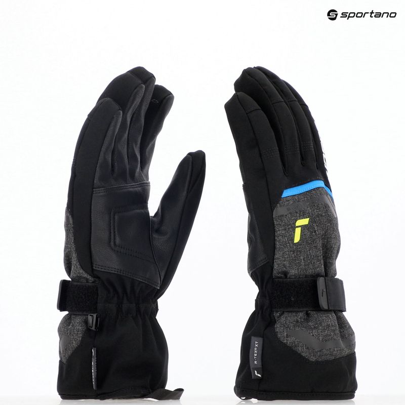 Скиорски ръкавици Reusch Outset R-Tex XT black melange/safety yellow/brilliant blue 12