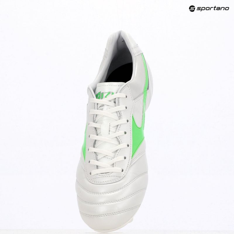 Мъжки футболни обувки Mizuno Morelia II Japan Md white/neon green/galaxy silver 9