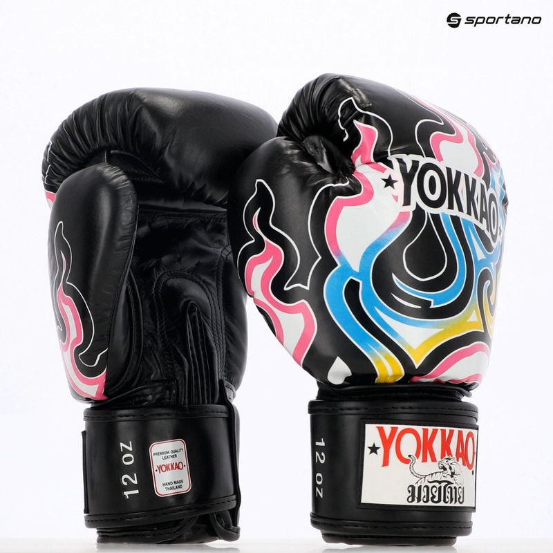 Мъжки боксови ръкавици YOKKAO Flames black 8