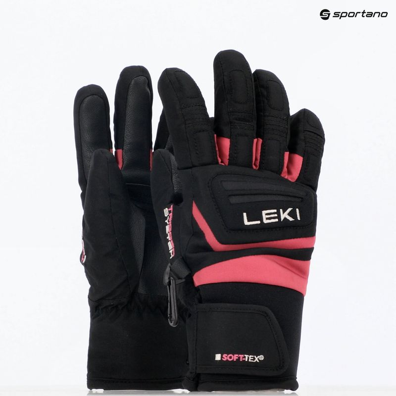 Детски скиорски ръкавици LEKI Griffin 3D Junior black/ rose 7