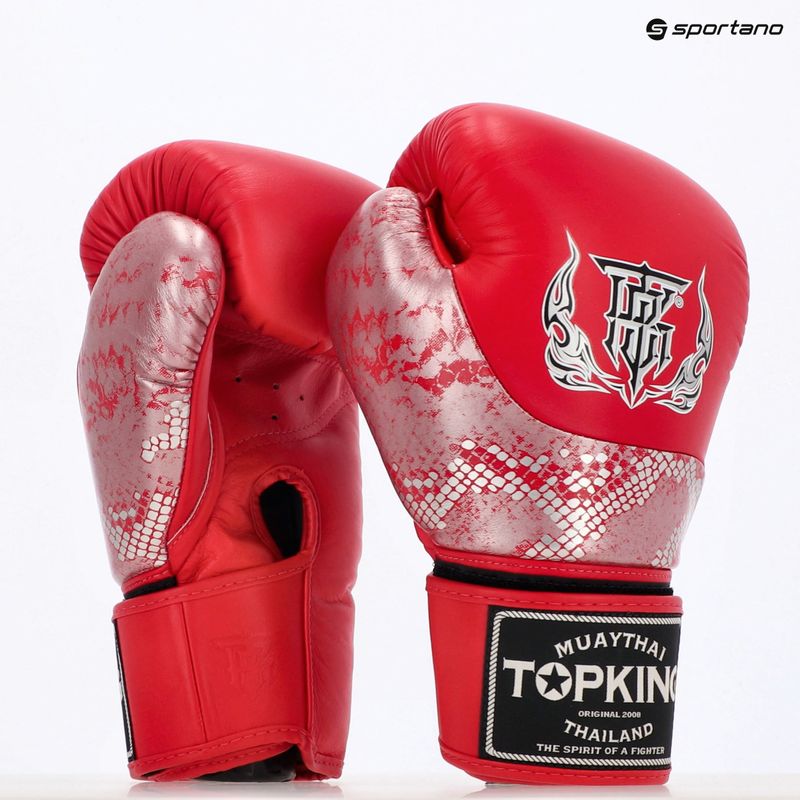 Боксови ръкавици Top King Muay Thai Power Snake червени/сребърни 7