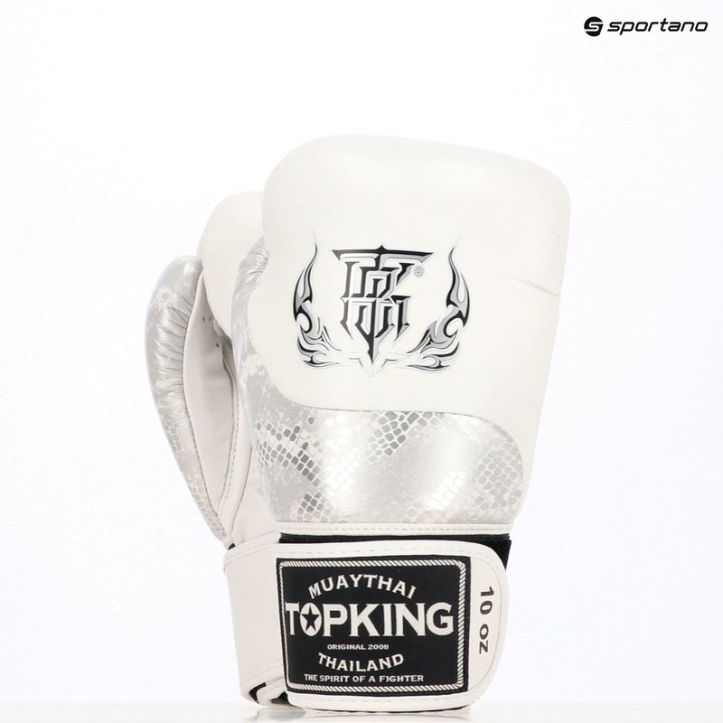 Боксови ръкавици Top King Muay Thai Power Snake white/silver 7