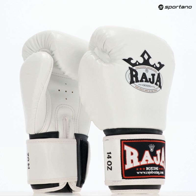 RAJA BOXING Единични полукожени бели боксови ръкавици 8